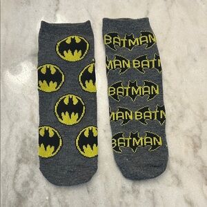 Batman Gray Socks with Yellow Logo Pattern